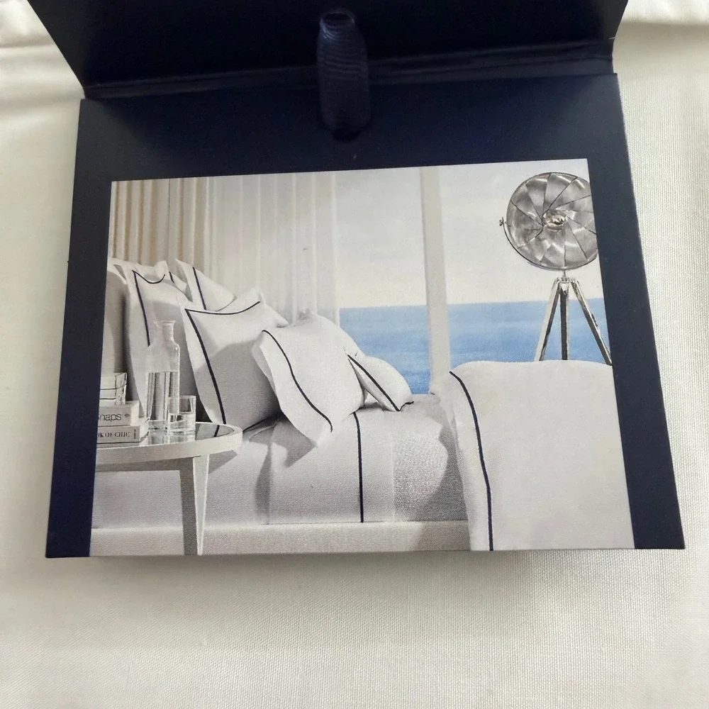 Ralph Lauren Home Palmer Percale Organic‎ Sateen Border Euro Sham loft gray NWT